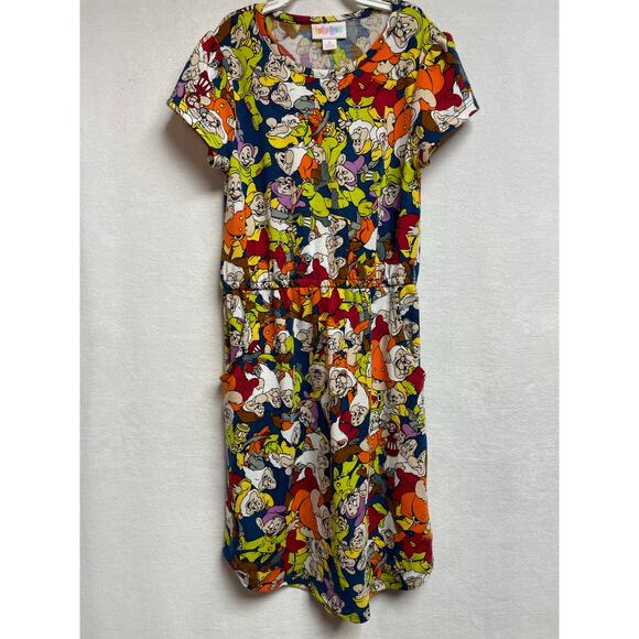 DISNEY LuLaRoe girls Mae‎ dress size 8 Snow Whites 7 dwarfs - Picture 1 of 7